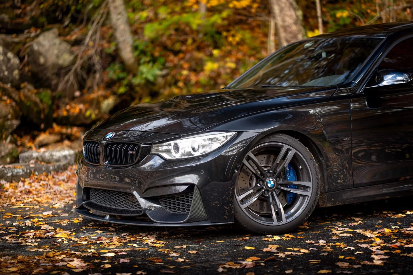 BMW Gloss Black M4 F82 1-PIECE M-Performance Style Front Lip